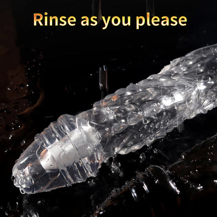 Bullet Vibrator Ring Clear Cock Ring Extender Reusable Penis Sleeve Ultra-Soft Enlarger for Couples Vibrating Dildo Sex Toys Men