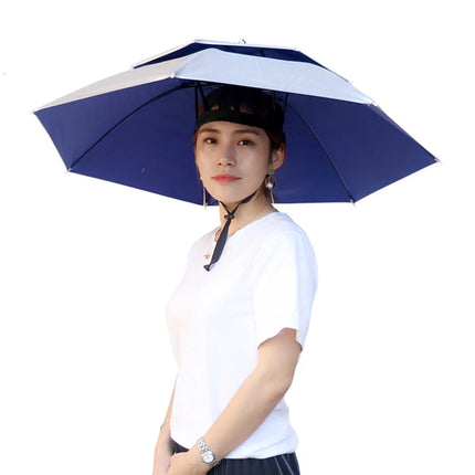 Portable Rain Umbrella Hat Foldable Outdoor Fishing Sunshade Waterproof Camping Headwear Beach Head Hats Fishing Hat 55-95CM