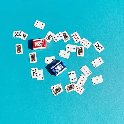 2PCS  Set of 54 Mini Creative Playing Cards, handmade paper playing cards, suitable for novelty party games and gifts, decorative travel games and small playing card expansions, ideal for unique party entertainment and creati
