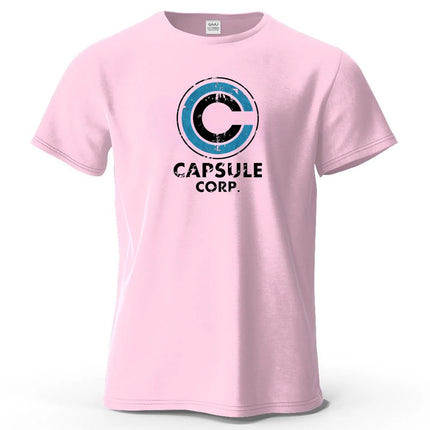 S-4XL Capsule Corp 100% Cotton Funny Printing Japan Anime Men T Shirt Tee Summer Streetwear Tops Fashion Brand Tshirt Clothing