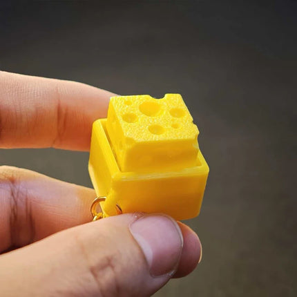 Cheese Keyboard Fidget Keychain Clicker Fidget Sensory Toy Stress Relief Anxiety ADHD Decompression Gifts For Kids Adults