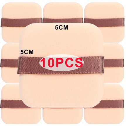 1-20pcs High-Density Flocked Cushion Powder Puff Soft Professional Round Rectangular Shape Foundation Sponge Puff Makeup Puffs