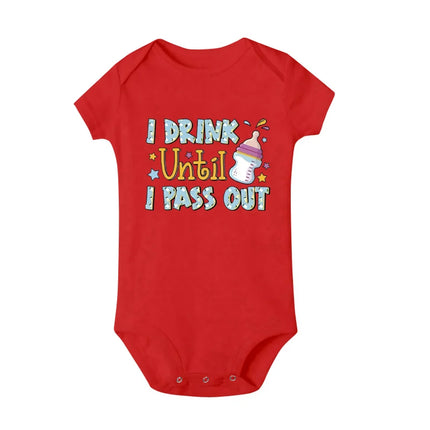 Baby Milk Bottle Printed Newborn Onesies Children's Letter Printed Clothing Girl Boy Bodysuit Baby Shower Gift