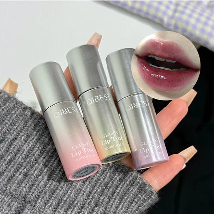 QIBEST Watery Mirror Lip Gloss Long-lasting Moisturizing Easy Wearing Water Glass Lip Glaze Hydrating Sexy Red Lip Tint Makeup