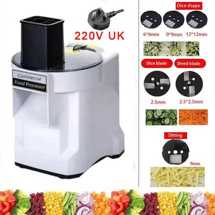 K8600 Commercial Dicing Machine White 3-in-1 Multi-Function Electric Cutter Strips Shreds Slices Dice Radish Potato Vegetables