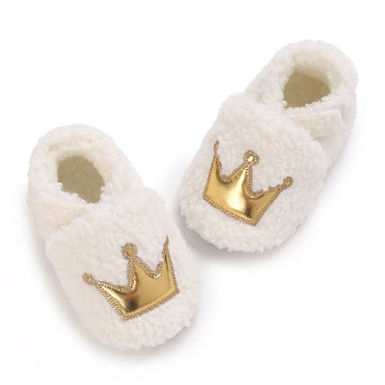 Fashionable Lamb Down Newborn Baby Girl Knitted Baby Soft Sole Shoes Toddler Shoes Warm and Non Slip First Walker