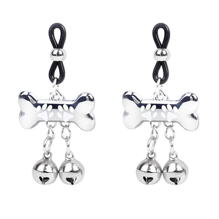 Puppy Bone Bell Nipple Clamps Sexy Adjustable Women's Nipple Clamps for Breast SM Small Bells Adult Novelty Flirting and Teasing