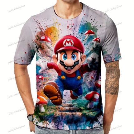 Personalized T-shirt 2026 Fashion 3D Print Quick Dry Super Mario Anime Tshirts Short Sleeve T-shirt Gym Clothes Man Summer New