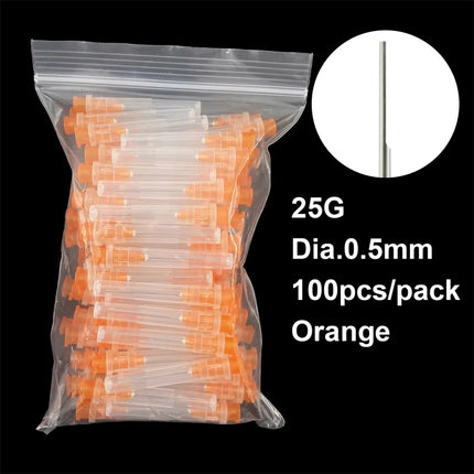 100Pcs/Bag 25G/27G/30G Dental Endo Irrigation Needle Tip Endo Syringe Root Canal Washing Needle Tip Dentistry Materials