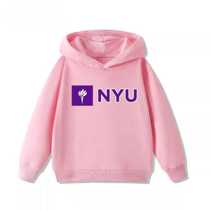 New York NYU Letters Children's Sweatshirt Boys and Girls Clothing Autumn and Winter Warm Student All-match Children's Hoodie