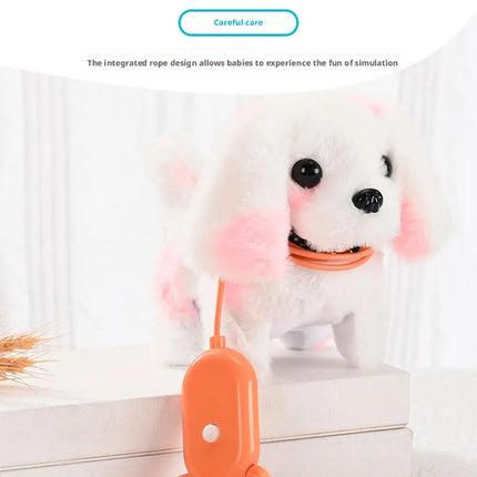 Electric Simulation Puppy Plush Toys Interactive Dog Robot Walking Barking Tail Wagging Toy For Kids Birthday Xmas Gift S3r4