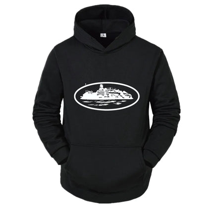 2025 Autumn/Winter New Men's and Women's Devil Island Printed Hoodie Outdoor Activity Casual Hoodie Fashion Trendy Men's Style
