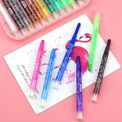 M&G X4323 Twistable Plastic Crayons Washable Non-sticky Non-toxic Oil Pastels Drawing Pens for Kids Students