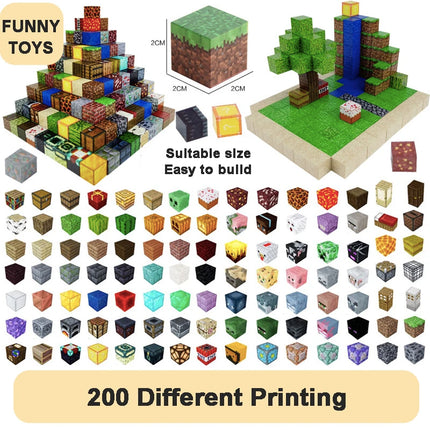 Kids DIY Magnetic Blocks-Build Mine Magnet World Set for Boys and Girls Sensory Toys for Toddlers Gifts Construction Toys Game