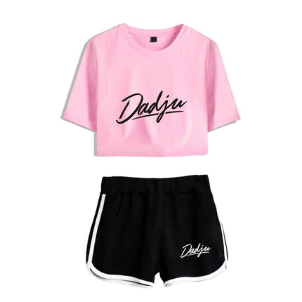 Fashion Youthful Rap Group PNL Print Two Piece Set Women Sexy Shorts+lovely T-shirt Cute Dew navel Sport Girl suits