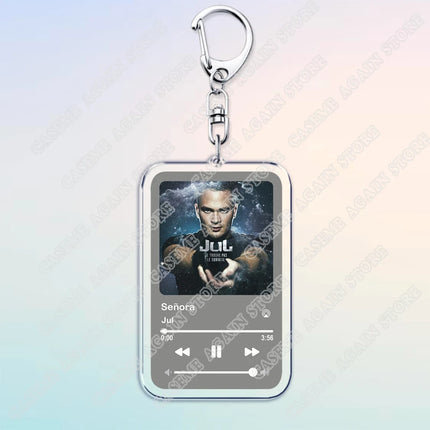 Popular French Rapper JUL Music Songs Keychains for Women Accessories Bag Oh Qu'elle Est Belle Code Keyings Jewelry Fans Gifts
