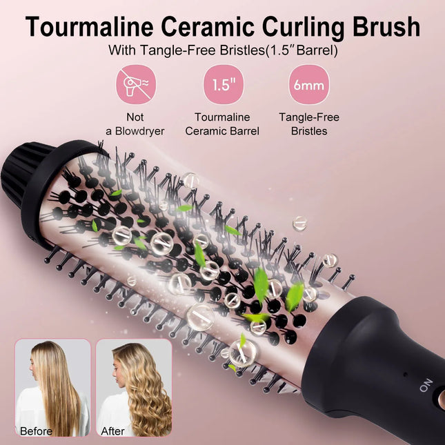 Hatteker Home Use Electric Curling Comb Long Short Hair Styling Brush Heat-Resistant Hairdressing Tool Inner Buckle Curl
