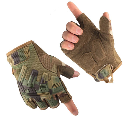 Outdoor tactical half-finger gloves rock climbing sports motorcycle riding protection labor protection work tool gloves men