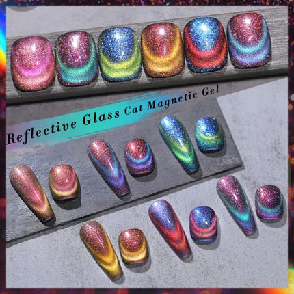 Light Cat Eye Glue Reflects Light Shatters Diamonds Nail Polish Oil Glue Polish Aurora Glitter Crystal Soak Off Manicure Magnet