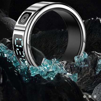 2025 New SR08 Smart Ring Men Women LED Display Screen Heart Rate Blood Oxygen Monitoring 5ATM Waterproof Multi Sports Modes Gift