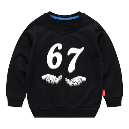 67 Six Seven Funny Digital Print Sweatshirt For Boys Girls 3-12Years Kids Cartoon Sports Hoodie Caual long Sleeve Tshirt
