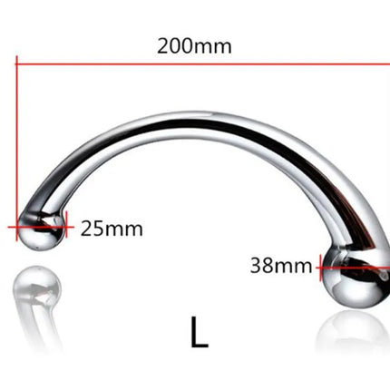 Double Ended Anal Hook Butt Plug Stainless Steel G Spot Wand Prostate Massage Stick Vagina Stimulator Sex Toys for Men Women 18+