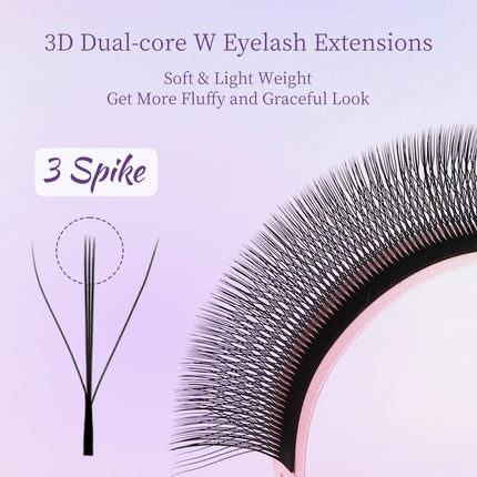 RUJADE 3D 4D 5D Premade Fans Eyelash Extension Y W Shape Fairy Spike Soft Automatic Blooming Faux Individual Clover Lash