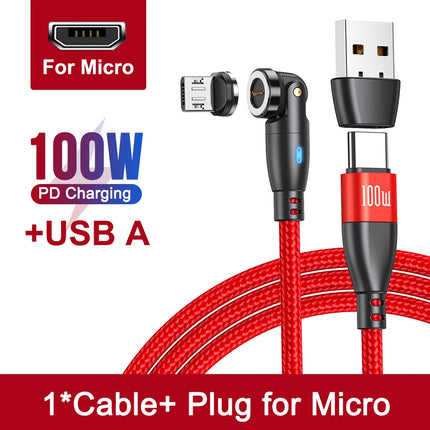 AUFU 5A Magnetic USB C Cable For Realme Huawei 100W Fast Charging Wire For IPhone Samsung Laptop Micro Magnet Charger USB Cable