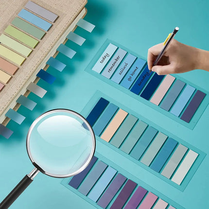Colorful Transparent Sticky Notes Self -Adhesive Book Marker Stickers Annotation Tabs Paper Stationery School Office Supplies