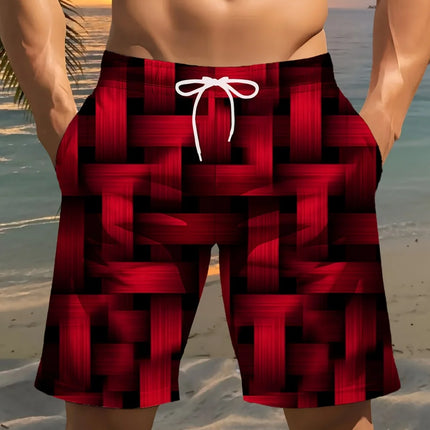 2026 New Fashion Summer Men's Shorts Personalized 3D Print Geometric Beach Style Streetwear Casual Hawaiian Vacation Y2k Shorts