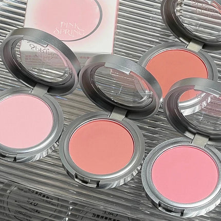 Single Matte Blusher Palette Blush Cream Contour Makeup Face Blusher Natural Cheek Tint Brighten Waterproof Peach Blush Cosmetic