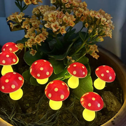 1PC 8/12LED solar mushroom ground plug light,with eight lighting modes,used for gardens,lawns,courtyards,and outdoor decoration