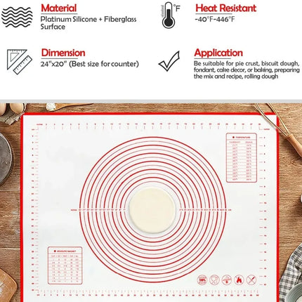 Silicone Baking Mat Kneading Pad Dough Mat Pizza Cake Dough Maker Kitchen Cooking Grill Non-Stick Gadgets Bakeware Pastry Mat