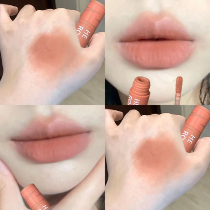 Matte Nude Velvet Liquid Lipstick 5 Color Sexy Red Coffee Lip Gloss Matte Lipstick Waterproof Non Stick Cup Lip Tint Mud Makeup