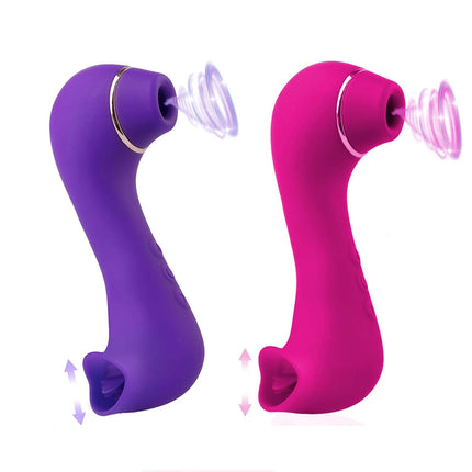 10 Frequency Nipple Sucking Clitoral Tongue Licking Double Stimulation Thrill Sex Toys for Female OR Lesbian Adult Sex Toys