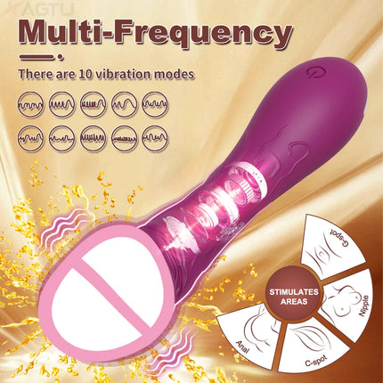 Beginner Vagina Vibrator for Women Clitoris Nipples Stimulator Clit G-Spot Vibrator Female Masturbator Sex Toy for Women 18+