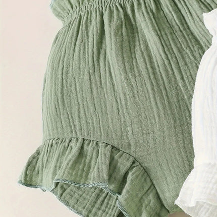 3Pairs/Lot  Summer Cute Baby Girl Climbing Pants Comfortable Breathable Shorts Newborn Baby Casual Solid Cotton Color Pants