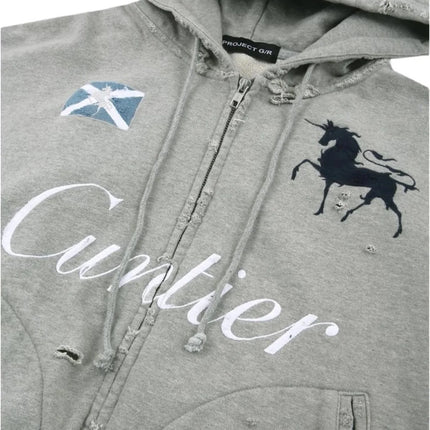 European and American Loose Three-Dimensional Animal Unicorn Three-Dimensional Pattern Men's and Women's Hooded Sweatshirt