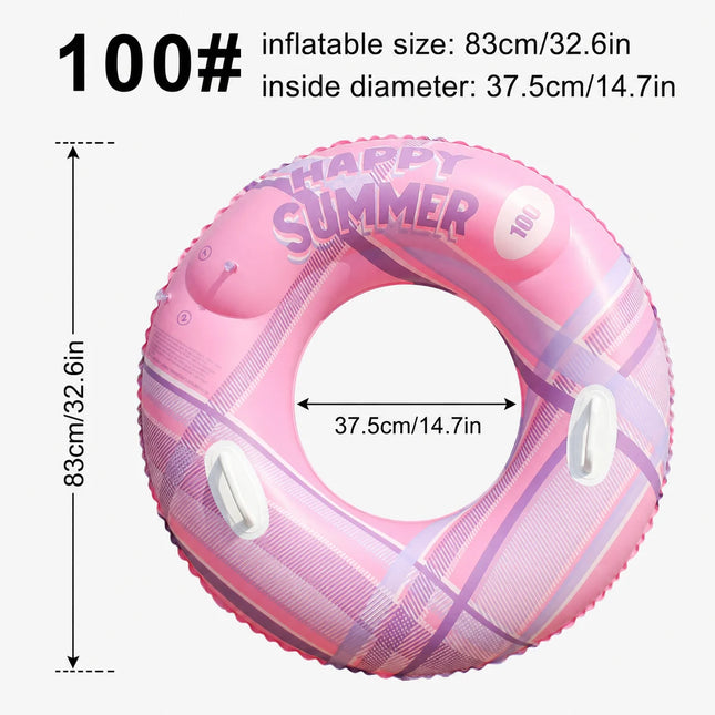 Large Inflatable Swim Ring for Adults Pool Float Tube with Handles Summer Beach Swimming Circle Water Toy 3 Colors