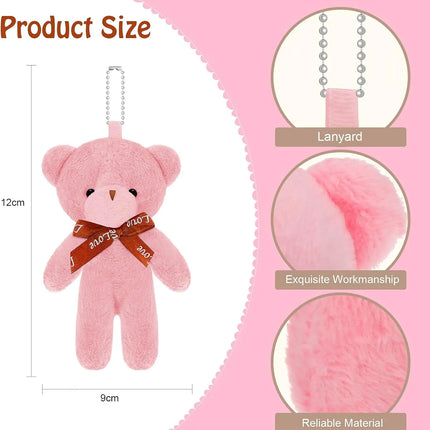 18-90Pcs Mini Teddy Bear Toy Plush Stuffed Bear Doll for Keychain Craft DIY Accessory Birthday Gifts Party Favors Supplies 4.7in