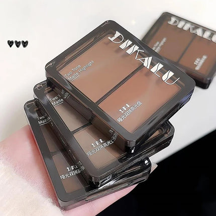 1Pc DIKALU Contour Palette 3D Facial Bronzer Cosmetic Face Shading Powder Two-toned Lasting Matte Nose Shadow Makeup Cosmetics