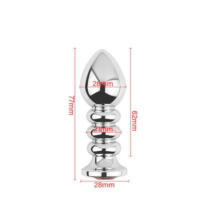Metal Anal Beads Butt Plug Set Wearable Small Large Anal Plug G Spot Dildo Insert Vagina Extender Anus Sex Toy For Woman Man