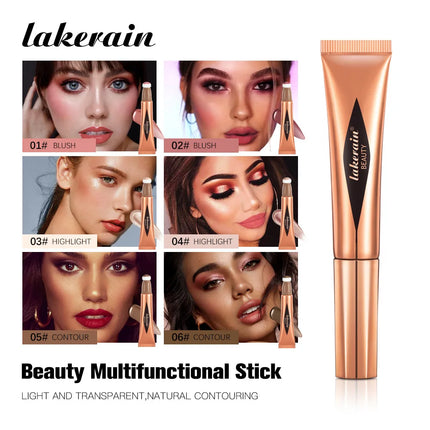 Multifunctional Makeup Pen Liquid Blush Bronzer Contouring Highlighter Pearlescent Fine Flash Sponge Tip Beauty Cosmetics Stick