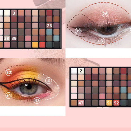 54 Colors Eyeshadow Palette Professional Makeup Shimmer Matte Eyes Shadow Colorful Sexy High Pigmented Fine Texture Cosmetics