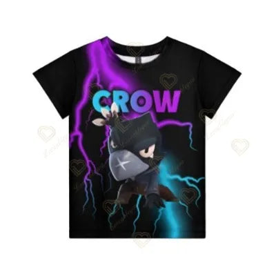 Anime T-shirt Children's Clothing Short Sleeve Tshirts Mico Kit Crow Leon Larry Lawrie Cartoon Kids T Shirts