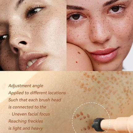 Freckle Pen Natural Lifelike Fake Freckles Pen Lasting Look Dot Spot Pen Makeup Waterproof Light/Dark Brown Freckles Stamp Pen