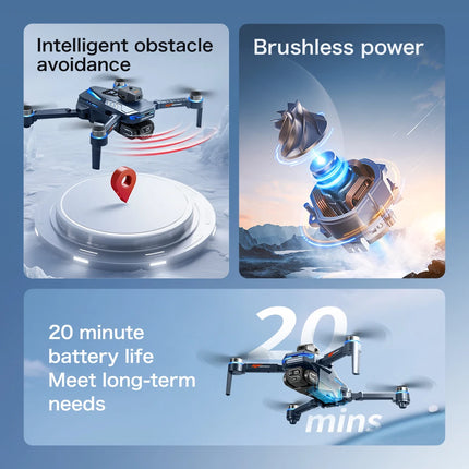 New GT8 Profesional Drone 8K HD Dual Camera With Screen FPV WIFI Rc Brushless Motor Obstacle Avoidance Rc Quadcopter