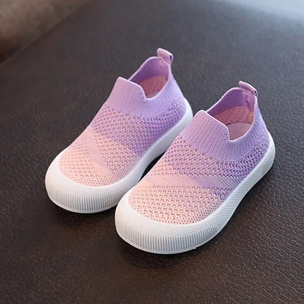 Size 20-31 Children Shoes Spring Autumn Kids Sneakers Soft Breathable Mesh Boys Slip-on Shoes Patchwork Color Girls Shoes