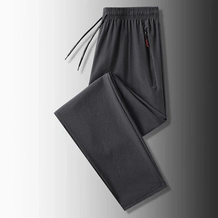 2026 Men's Ice Silk Quick-Dry Casual Pants Slim Fit Sports Pants Summer Lightweight Breathable