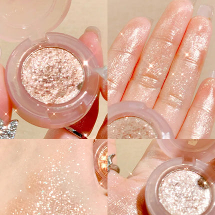 Potato Texture Glitter Eyeshadow Palette Pearlescent Diamond Monochrome Highlighter Powder Brighten Shiny Eyes Makeup Cosmetics